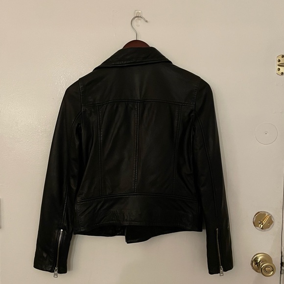 AllSaints Bales Biker Leather Jacket | US 2 - Picture 4 of 8
